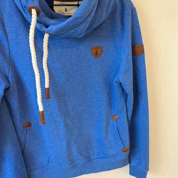 Wanakome Women's Blue Hooded Sweatshirt Cotton Size Large - Picture 2 of 9